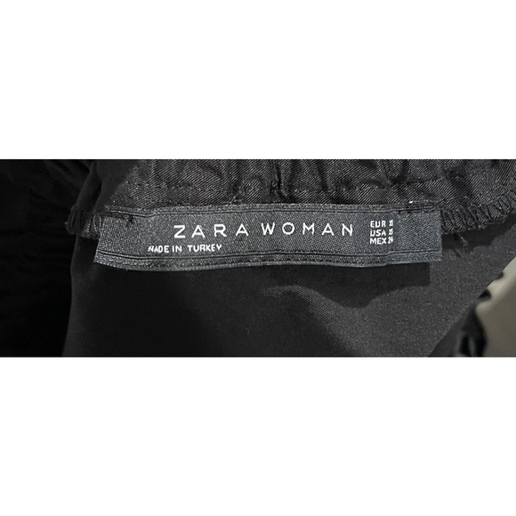 ZARA Black Cinch Waist Mini Skirt - Picture 2 of 3